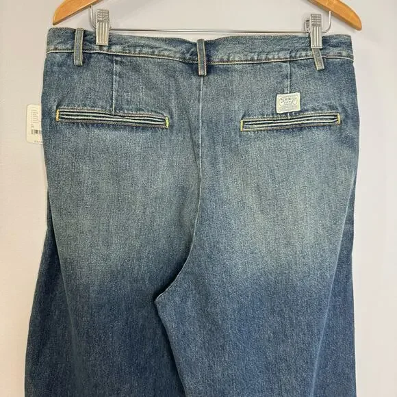 Denimist Free People Blair Double Pleat Jeans Relaxed Fit High Rise Women's 30